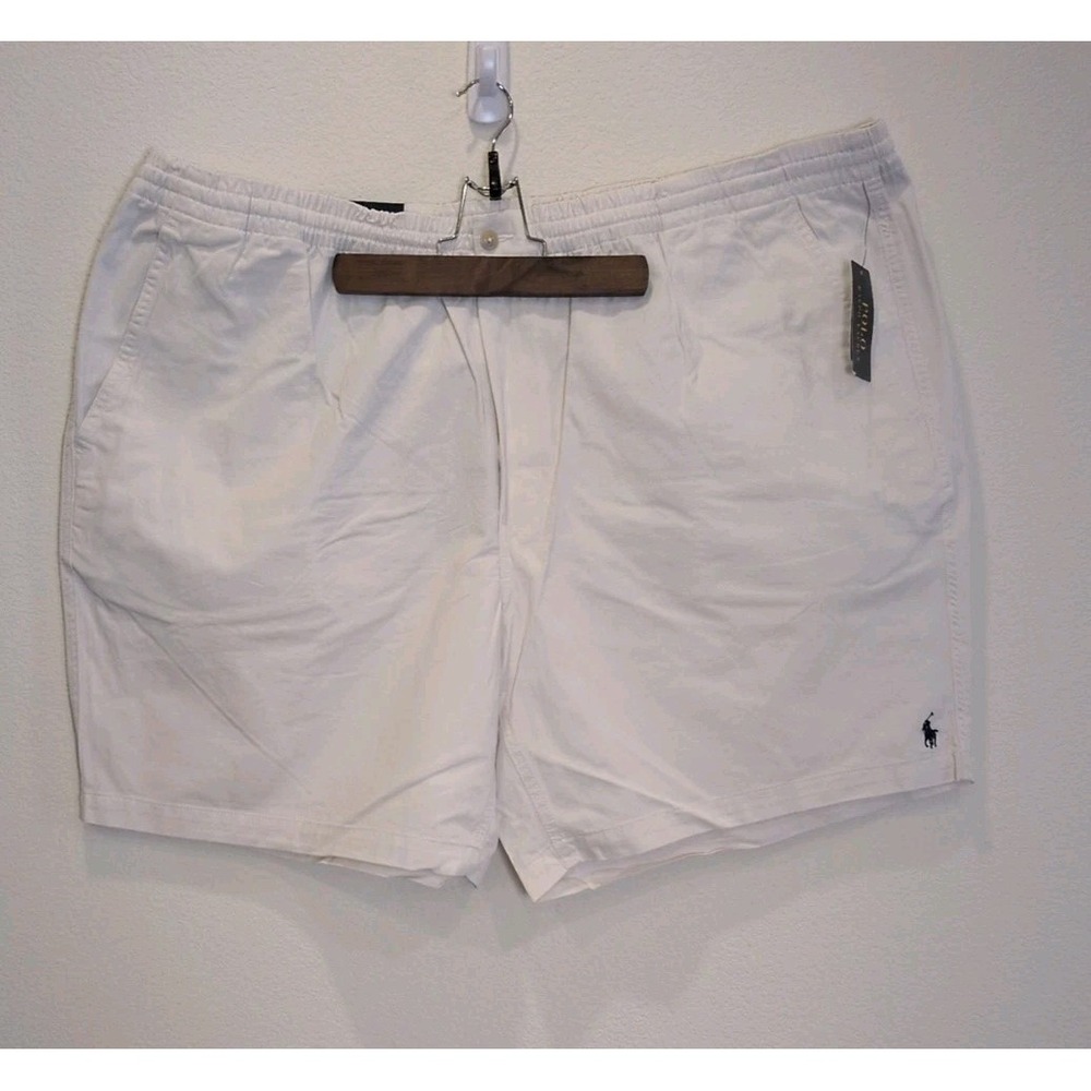 NWT Polo Ralph Lauren Stretch Classic Fit Elastic Waist Shorts White Men Sz 4XB